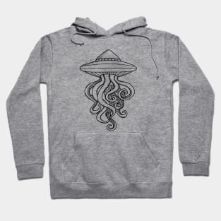 UFO Ocotopus Hybrid Line Drawing Hoodie